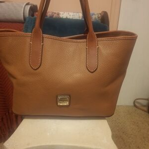 Dooney & Bourke Pebbled Brown Leather Small Tote Bag
